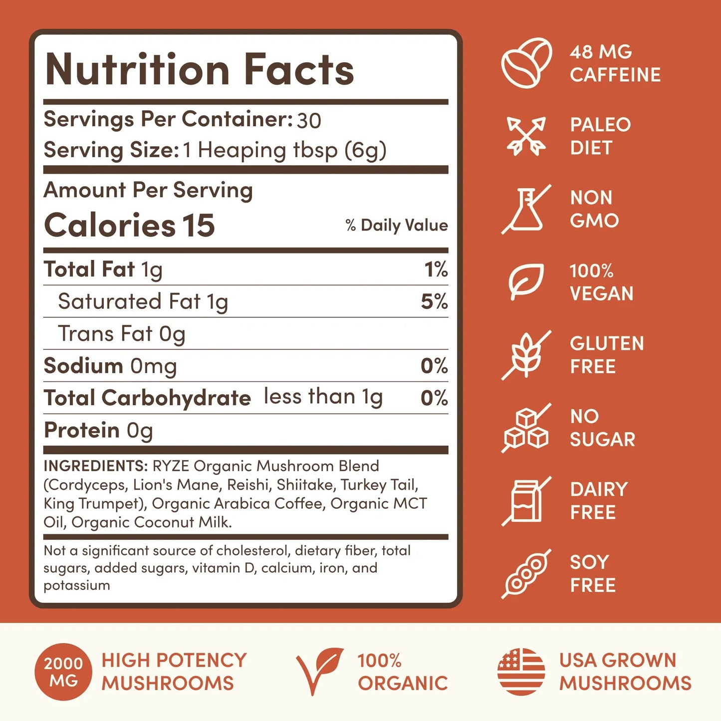 Mushroom Coffee (1 pack - 30 Servings) Choice M047-133