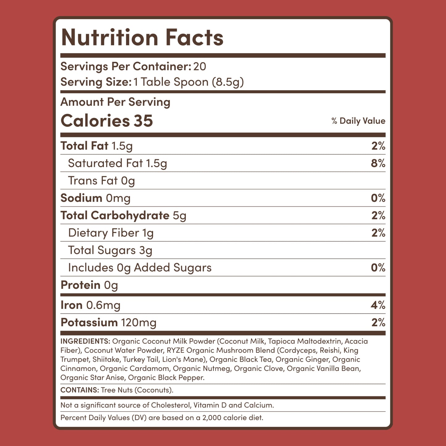 Mushroom Chai (1 Pack - 20 Servings) Classic M047-157