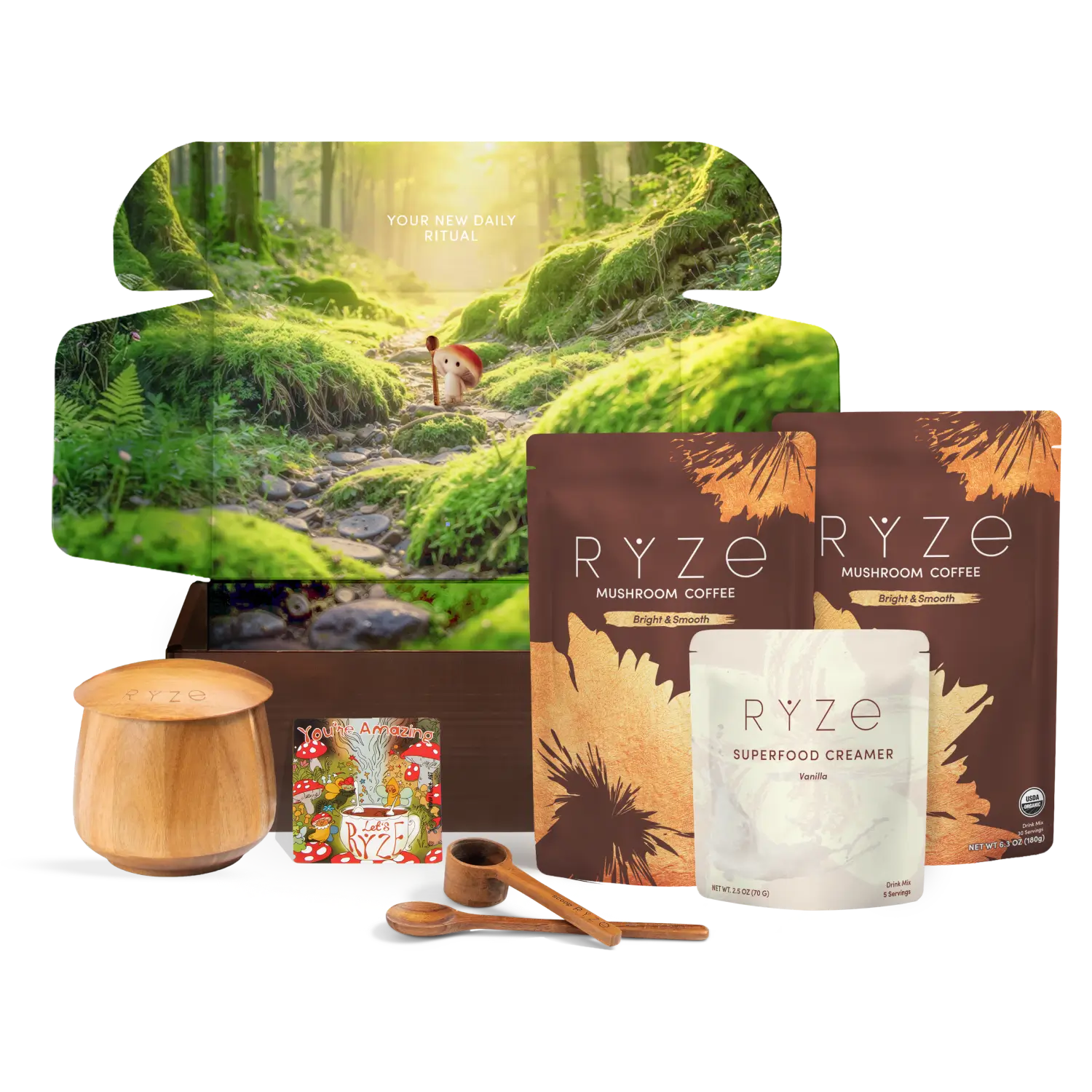 Mushroom Coffee Ritual Set (3 Month Plan) Bright M047-115