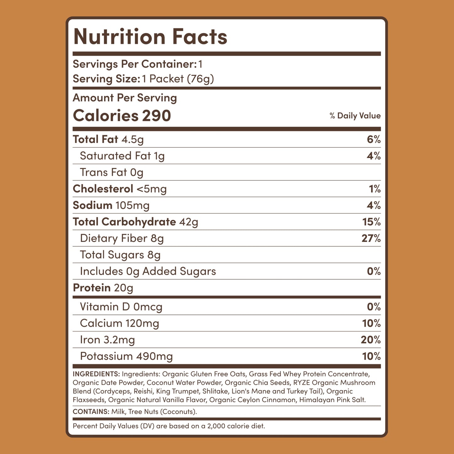 Mushroom Overnight Oats (14 Servings) Bright M047-091