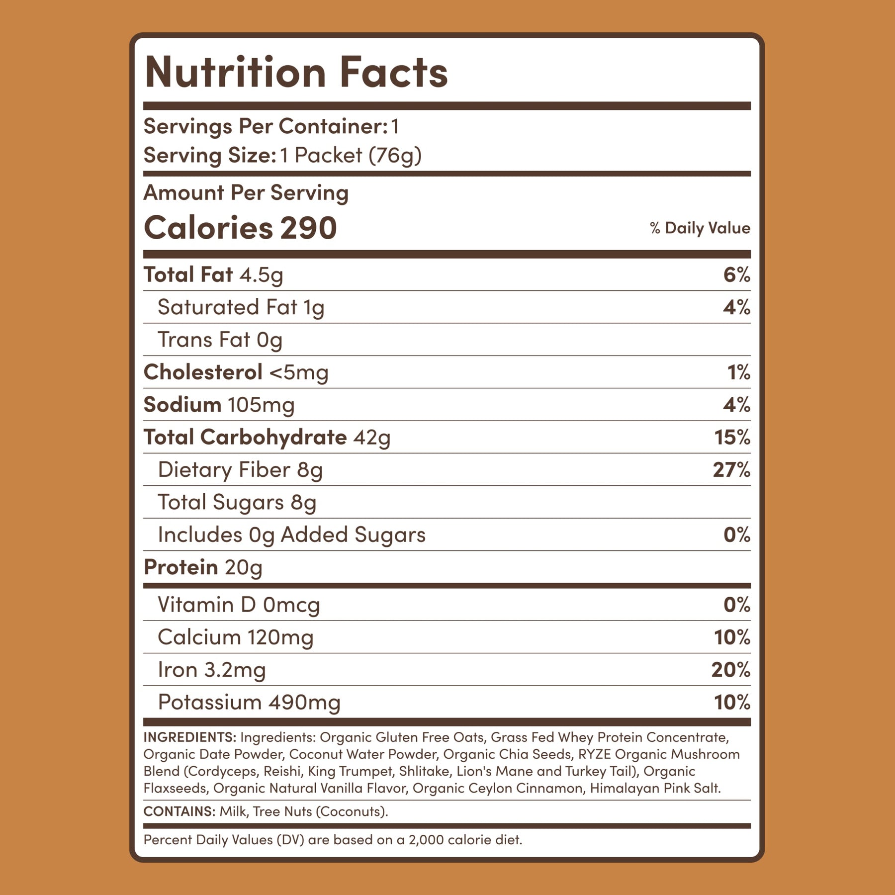 Mushroom Overnight Oats (14 Servings) Bright M047-091