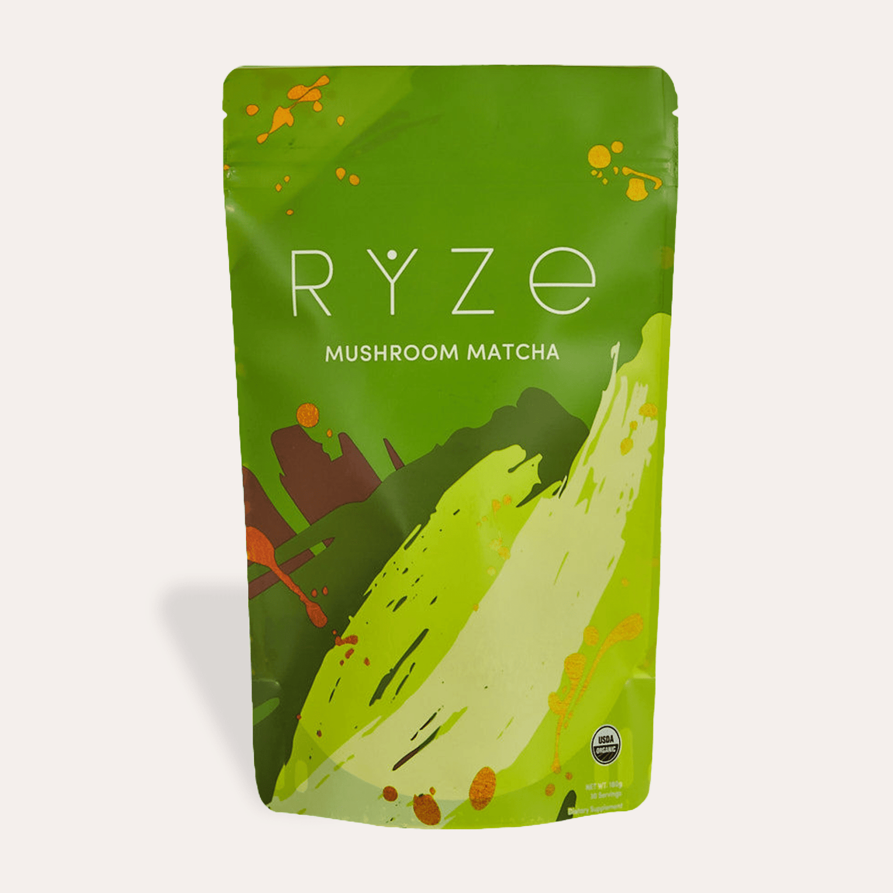 RYZE Mushroom Matcha - with 6 Organic Adaptogenic Mushrooms Grown In USA and Ceremonial-Grade Japanese Matcha Classic M047-094
