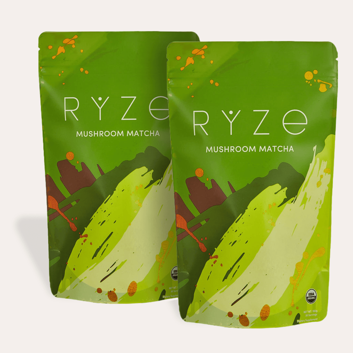 RYZE Mushroom Matcha - with 6 Organic Adaptogenic Mushrooms Grown In USA and Ceremonial-Grade Japanese Matcha Classic M047-094