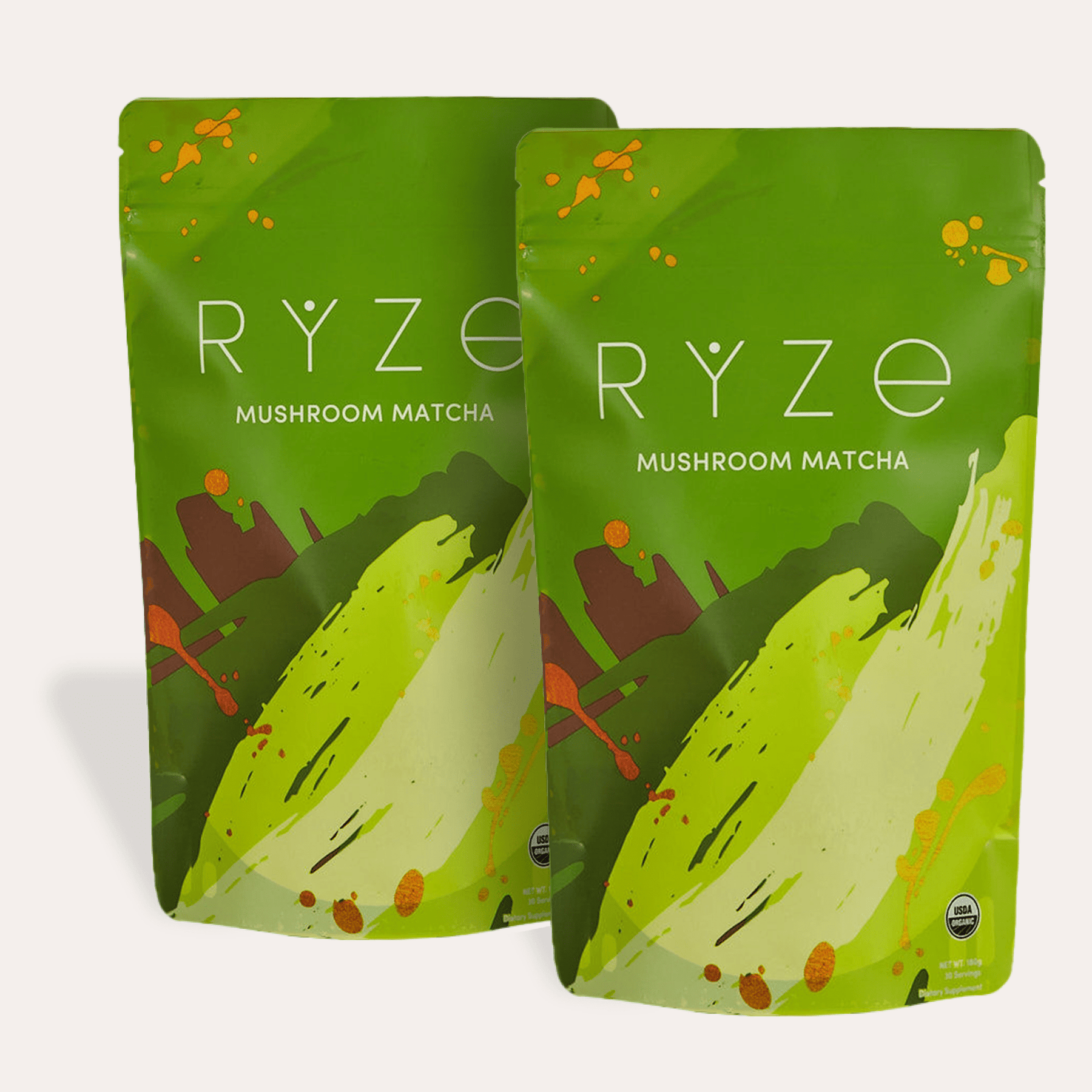 RYZE Mushroom Matcha - with 6 Organic Adaptogenic Mushrooms Grown In USA and Ceremonial-Grade Japanese Matcha Classic M047-094